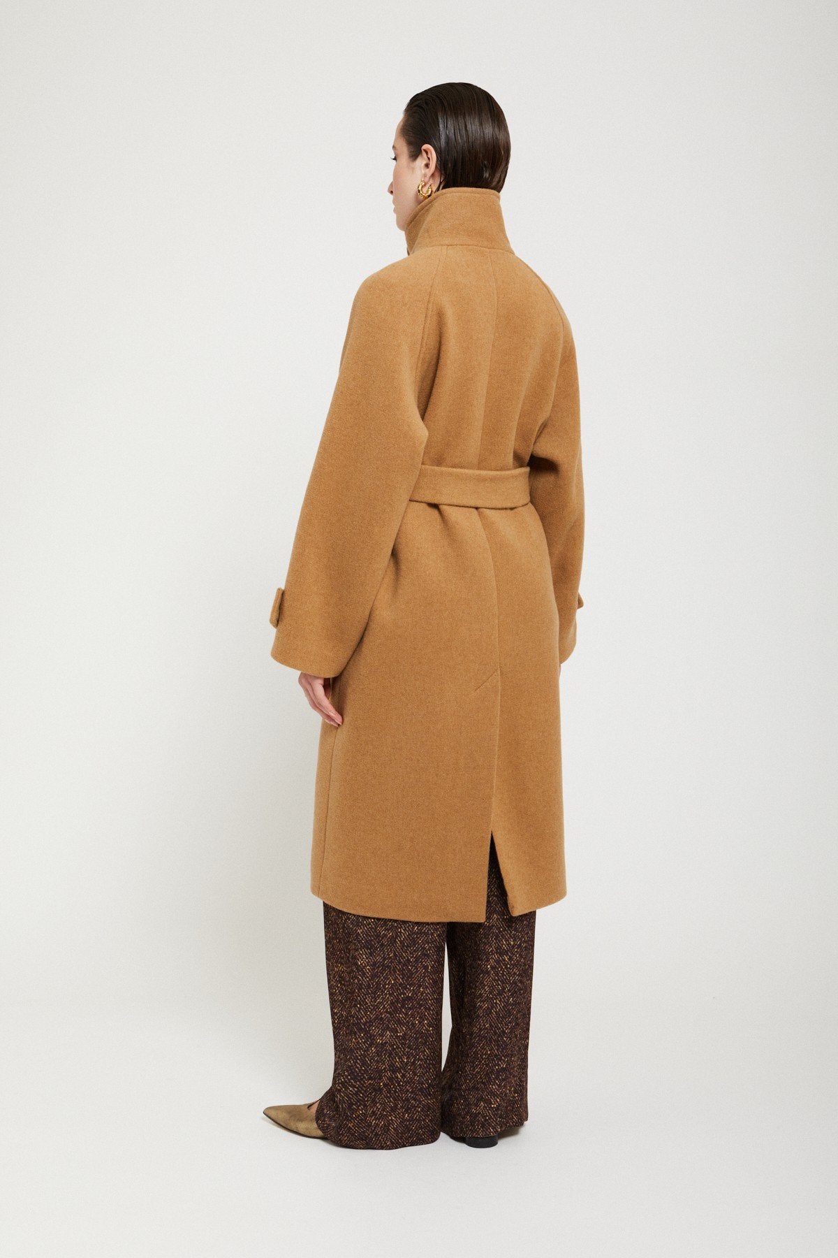 OTTOD'AME CAPPOTTO MIDI in misto lana con cintura