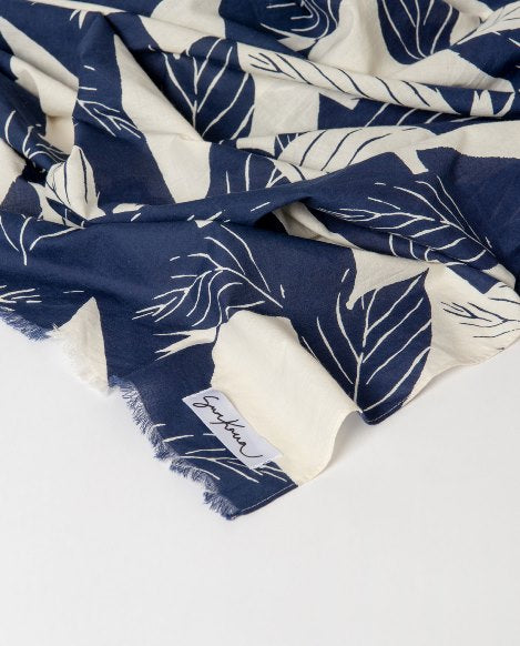 SURKANA Foulard cotone rettangolare stampato con frange   36MOAL221-230