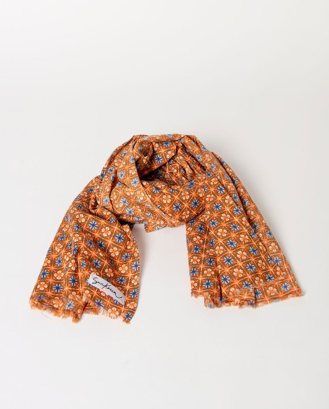 SURKANA Foulard cotone rettangolare stampato con frange   36MOAL221-230