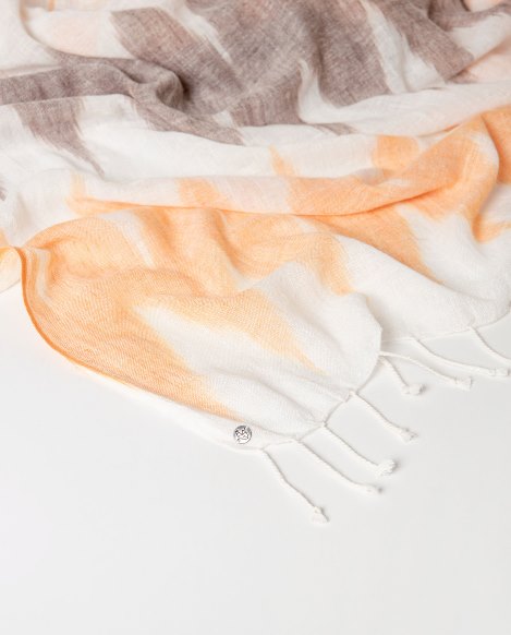 SURKANA Foulard zig zag cotone rettangolare stile ikat   36MOKA221