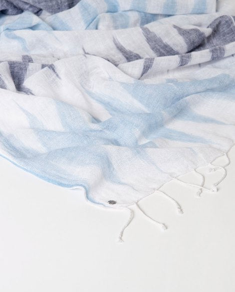 SURKANA Foulard zig zag cotone rettangolare stile ikat   36MOKA221