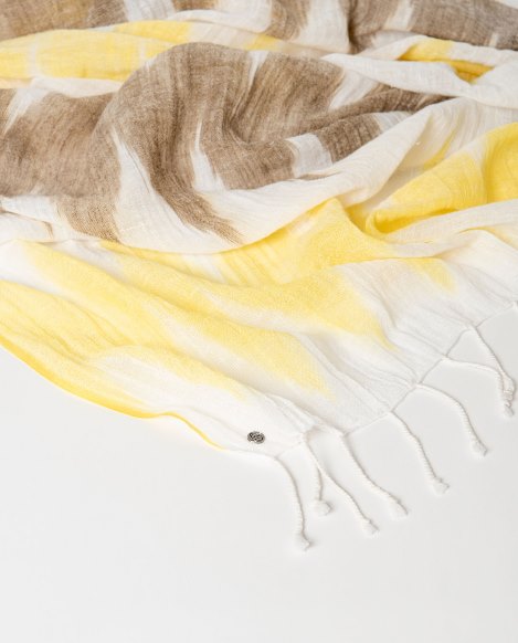 SURKANA Foulard zig zag cotone rettangolare stile ikat   36MOKA221