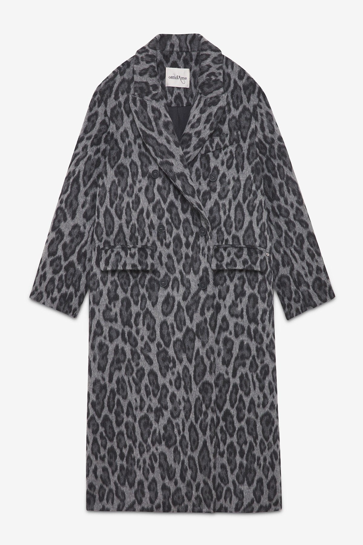 OTTOD'AME CAPPOTTO LUNGO ANIMALIER